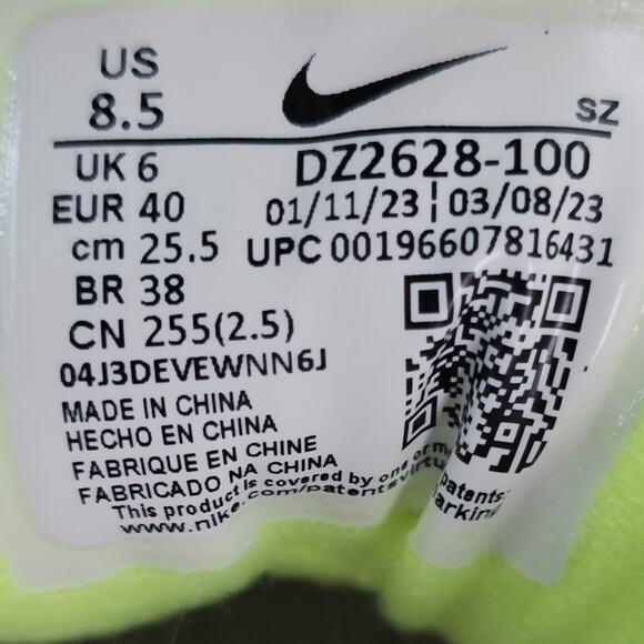 Nike Air Max 1 White Volt Neon Womens 8.5 Sneakers - Picture 11 of 11